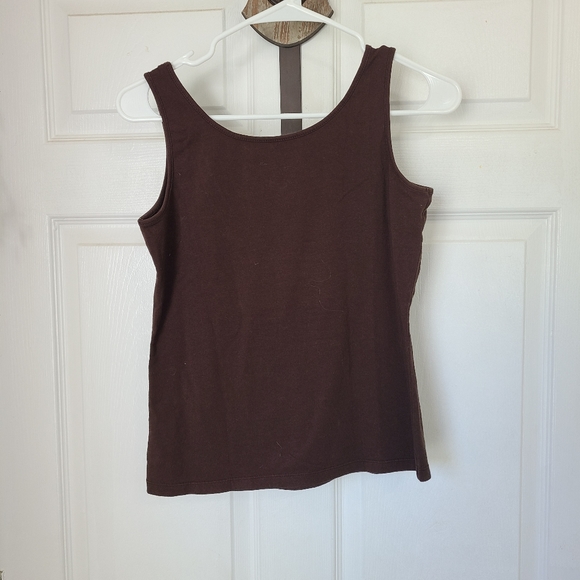 (1384) Talbots Women's Tanktop, Size: Petite Color: Brown - Picture 10 of 10